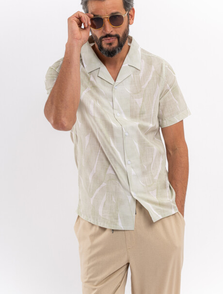 Camisa m/c rustica verde claro