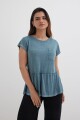 Remera peplum VERDE PETROLEO