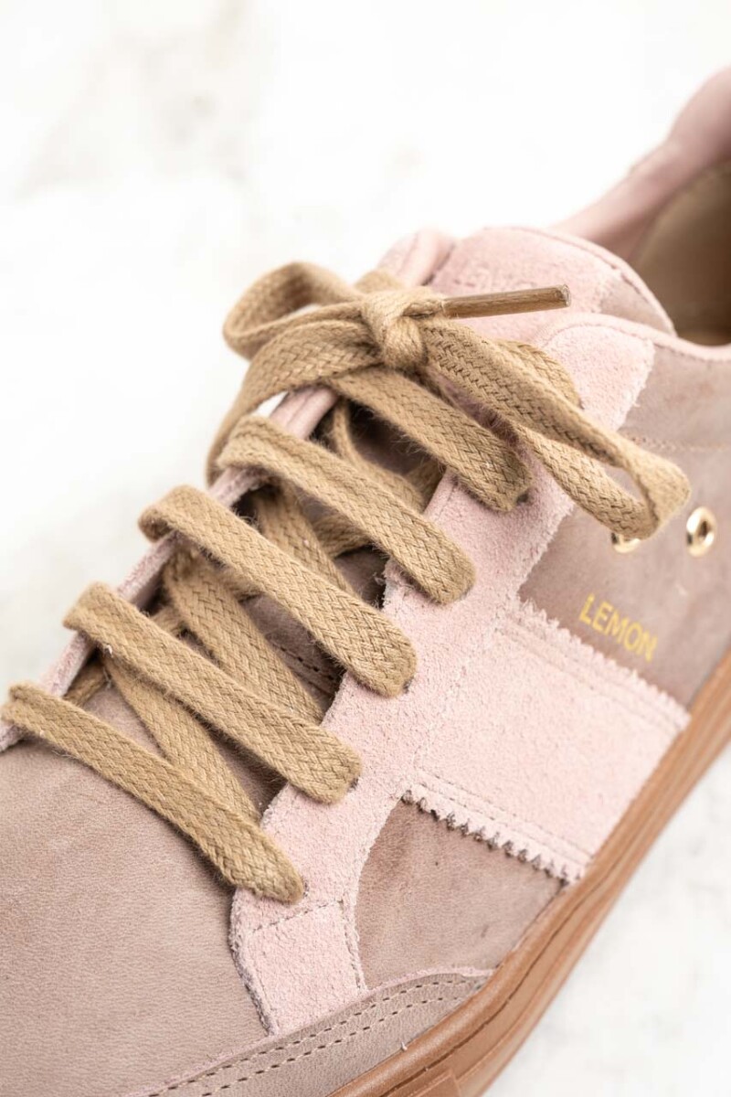 Zapatilla Gamuza Combinada Rosa