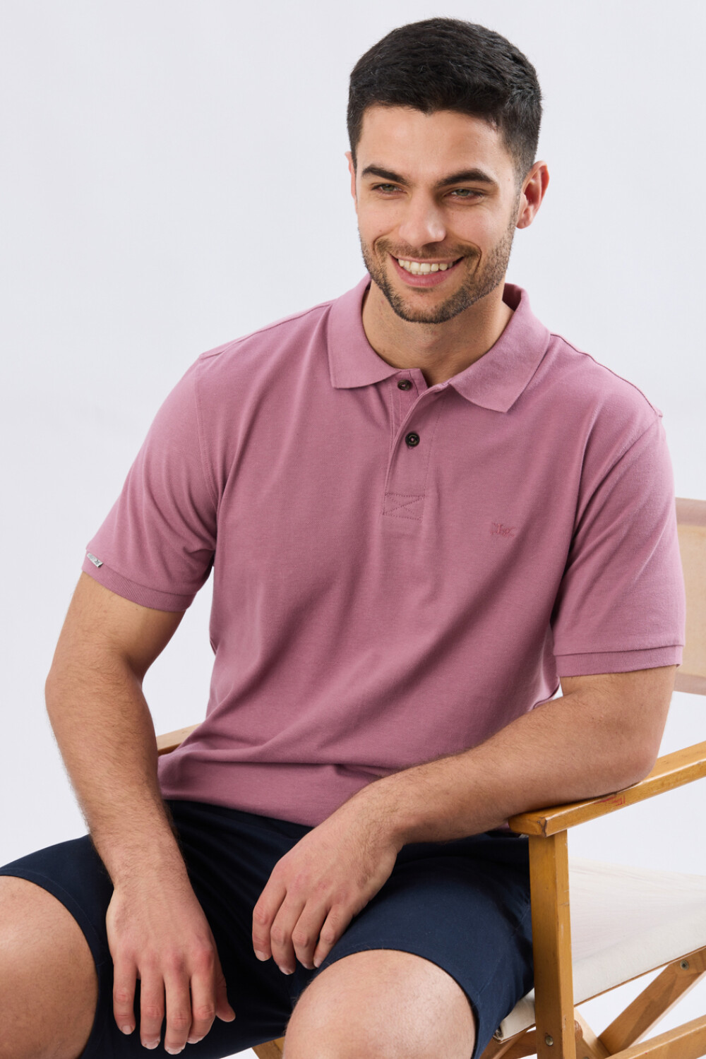 REMERA POLO LISA PIQUÉ Rosa Oscuro