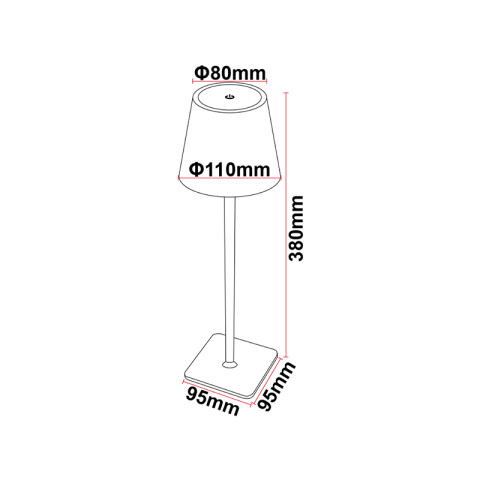 Lámpara de mesa LED inalámbrica 5W celeste USB-C IX5004
