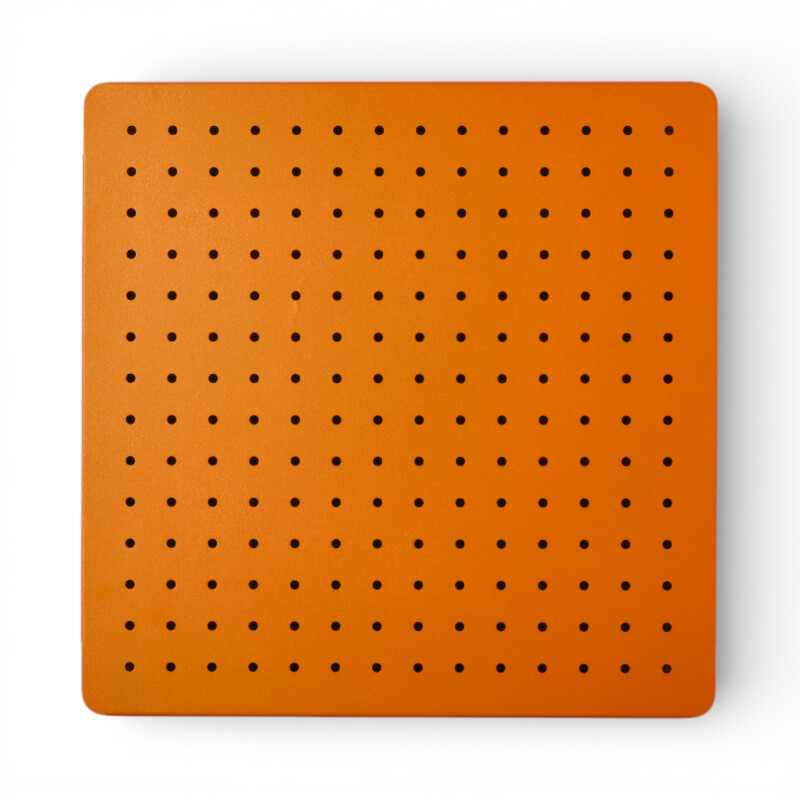 Panel perforado pegboard metálico organizador de pared 40x40 cm – Multiuso para el hogar Naranja