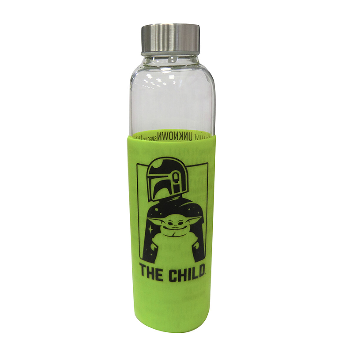 Botella Vidrio Funda Silicona Baby Yoda 585 ml 