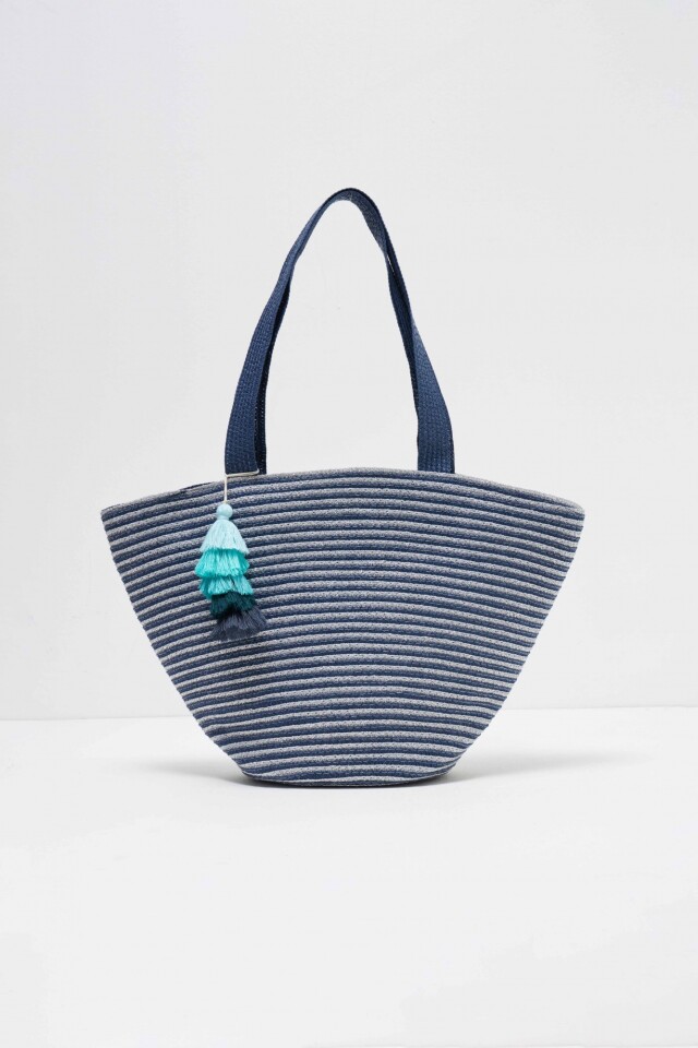 Bolso con rayas azul marino