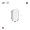 Espejo Vertical Lumax Moddy Marco Ovalado y Luz Led 50x70cm Negro