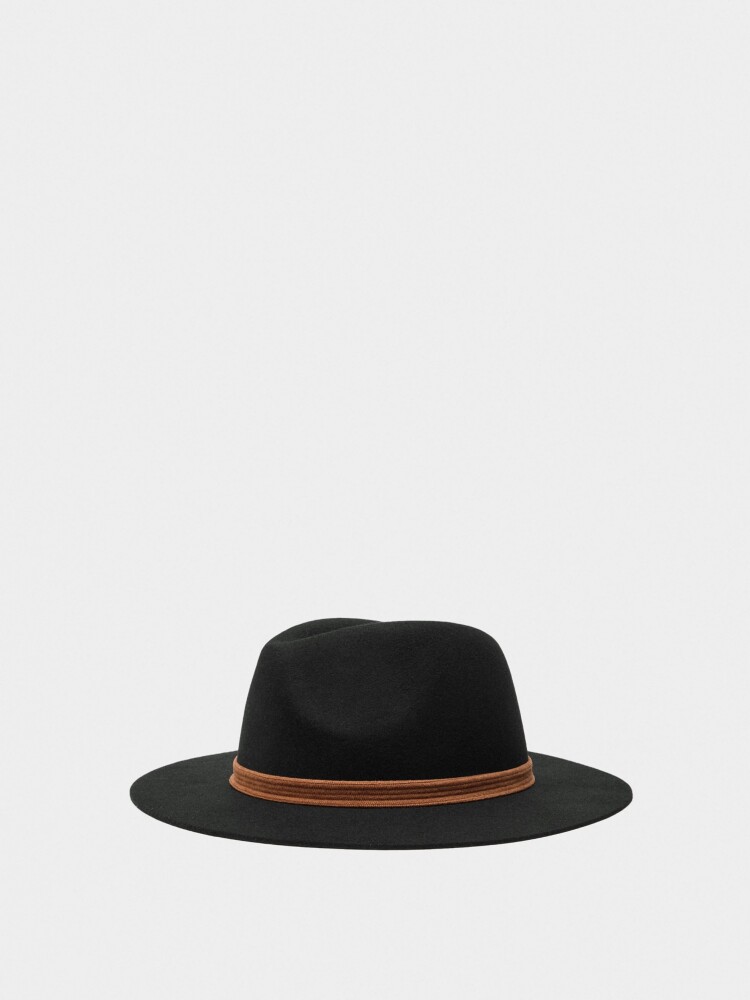 Sombrero De Lana Con Cinta negro