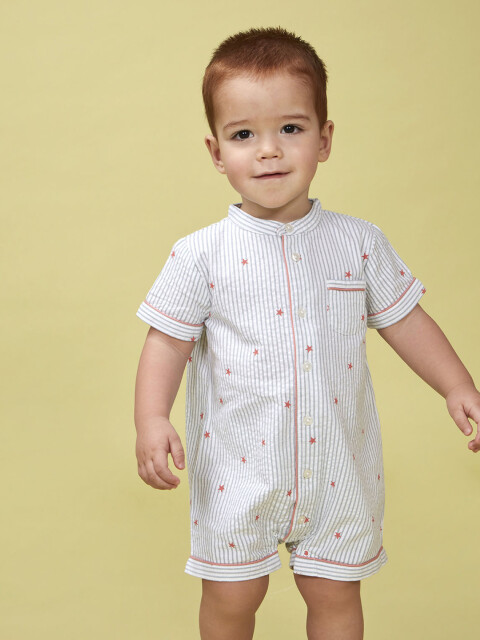 Pijama Rayas Con Estrellas Blanco