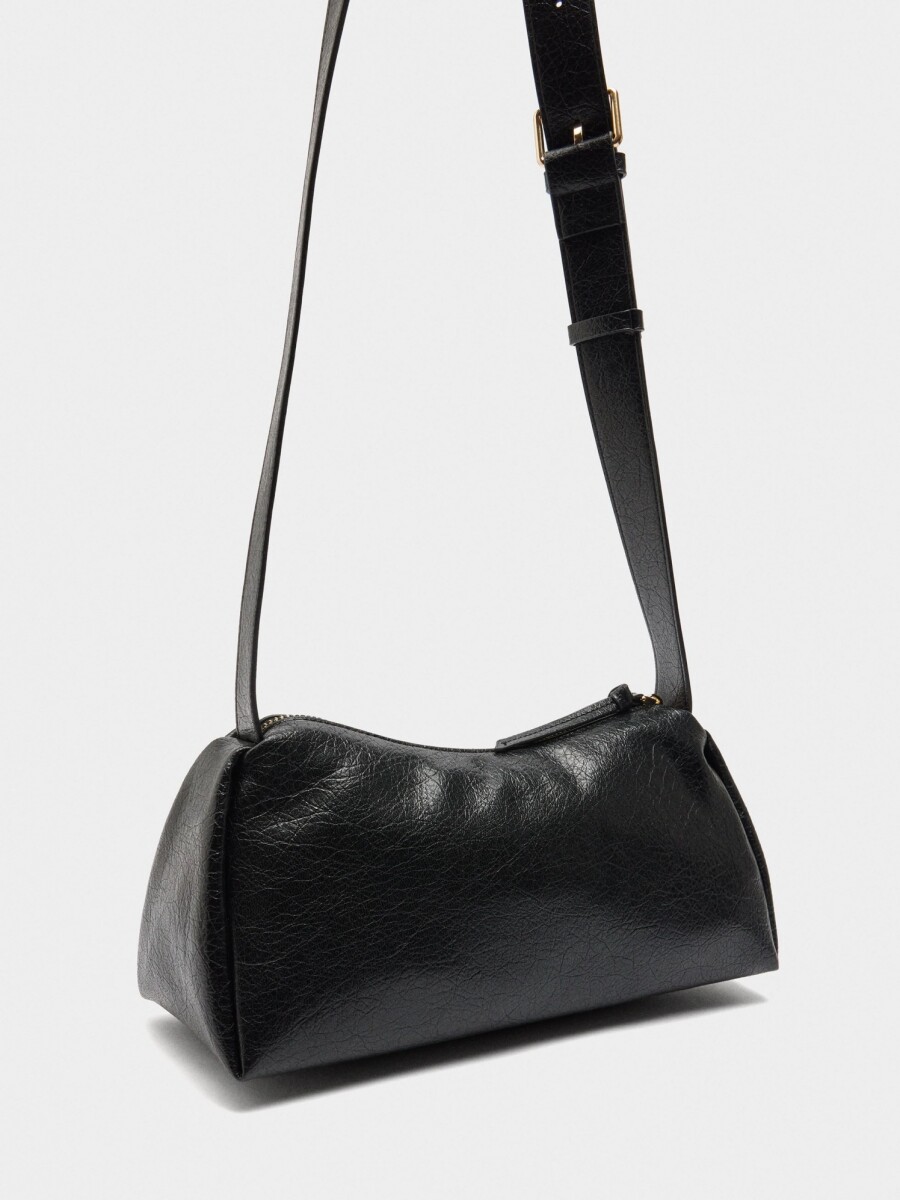 Bolso Bandolera Efecto Craquelado negro
