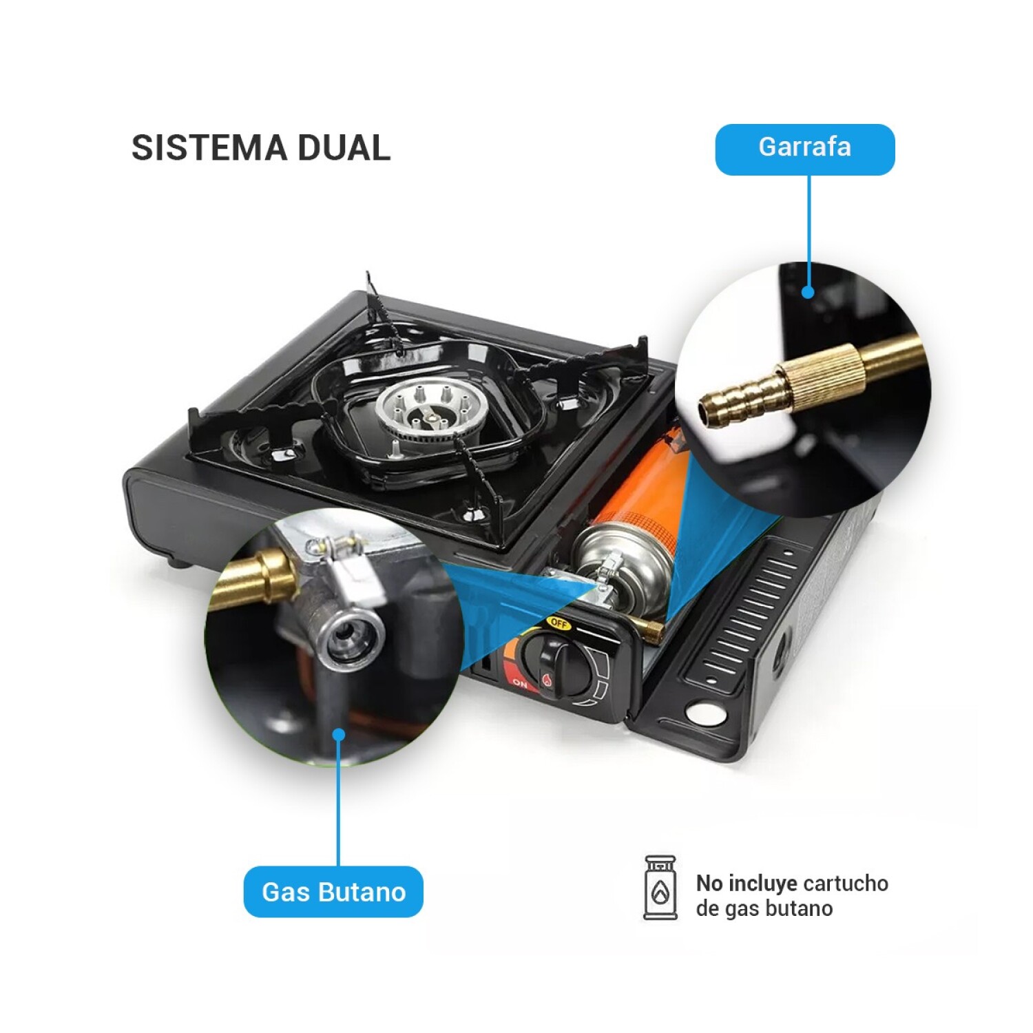Anafe Estufa Gas Hornalla Cocina Portatil Estuche Camping