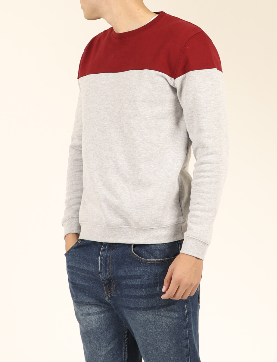 470916 SWEATER HARRY Gris/bordo