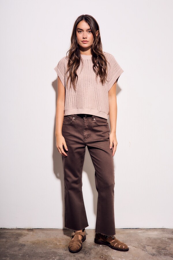 Jean Flare Marron Marron