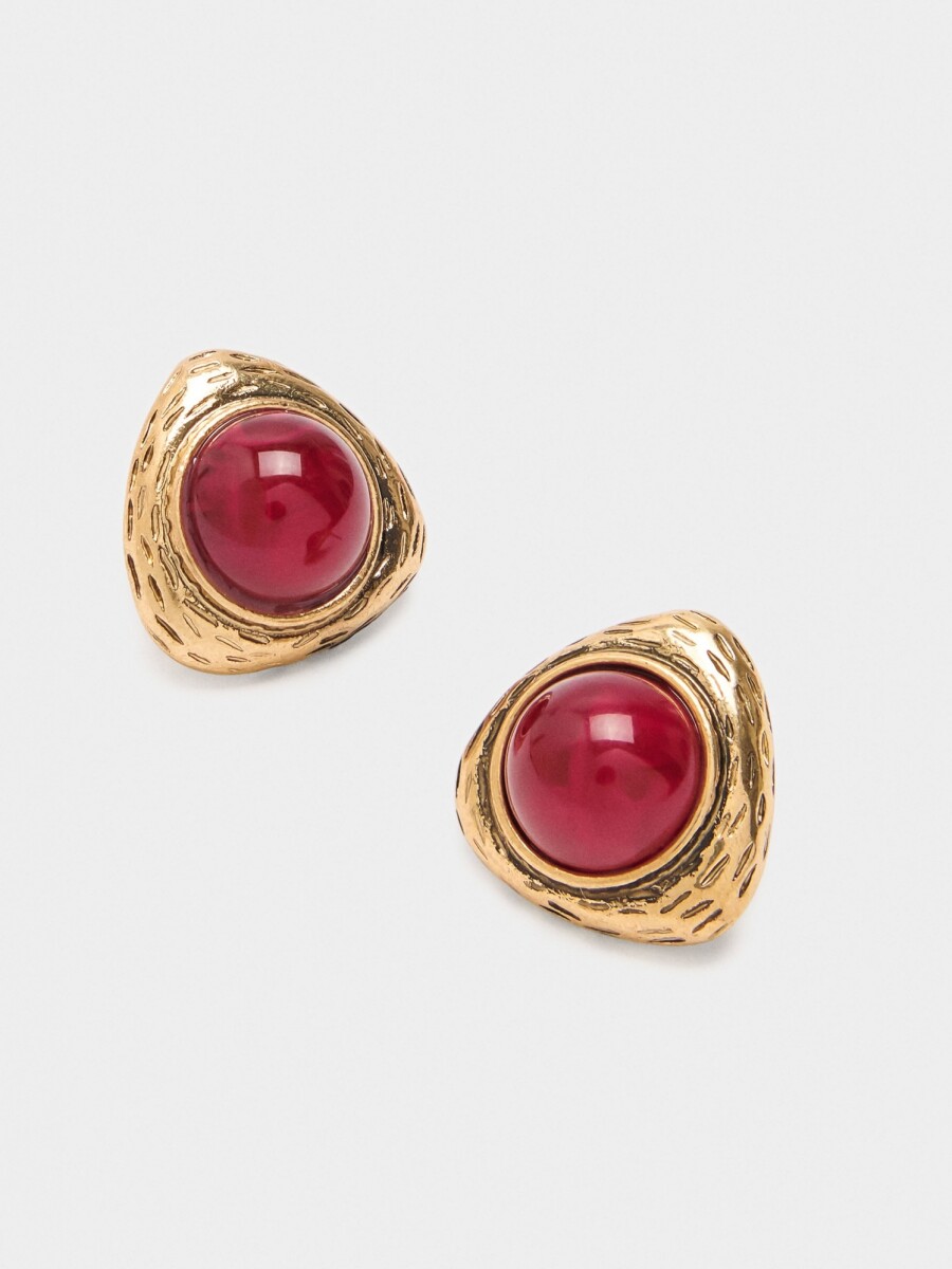 Pendientes De Triángulos Esfera burdeos