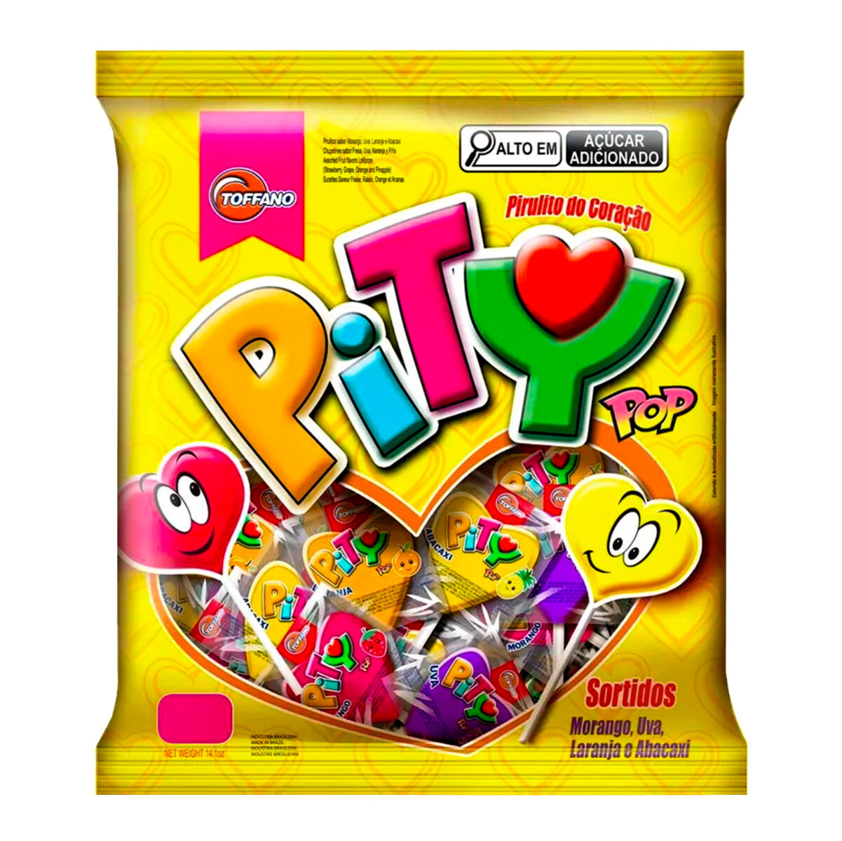 CHUPETIN PLANO CORAZON PITY 200G/50U FRUTAL 