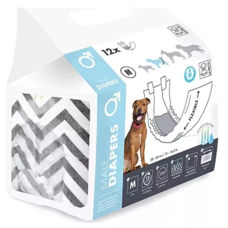 M-PETS-DIAPERS- PAÑALES PARA PERRO MACHO TALLE M M-pets-diapers- Pañales Para Perro Macho Talle M