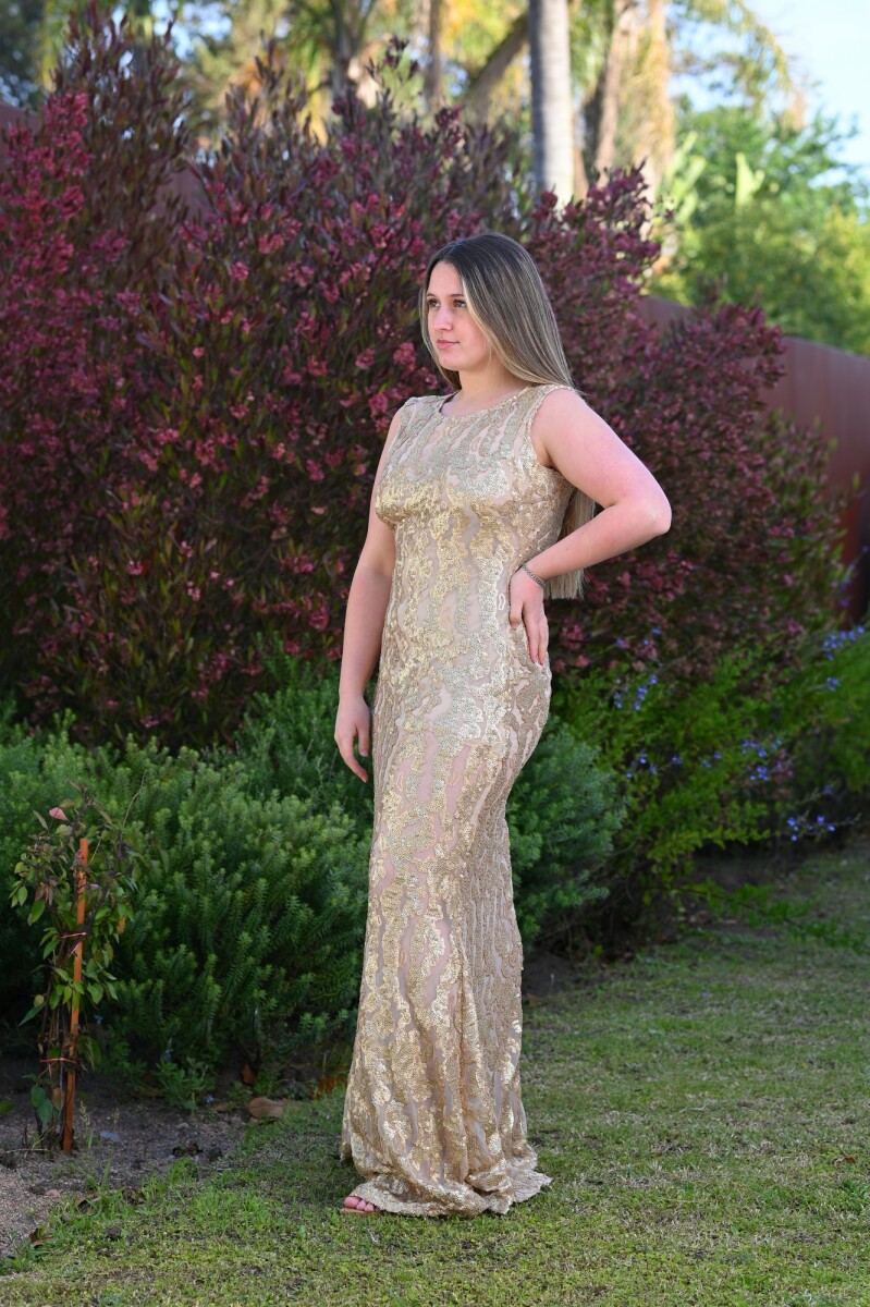 Vestido lentejuelas Berila - Dorado 