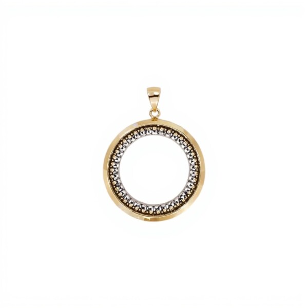 Dije Circular-Plata y oro- Sin Piedra- CP5635 sinpiedra