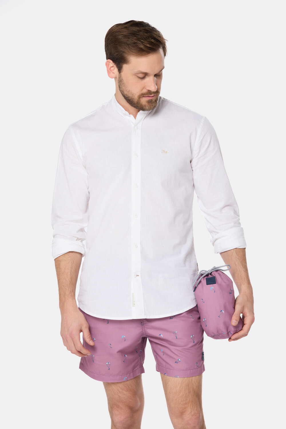 SHORT DE BAÑO ESTAMPADO Rosado