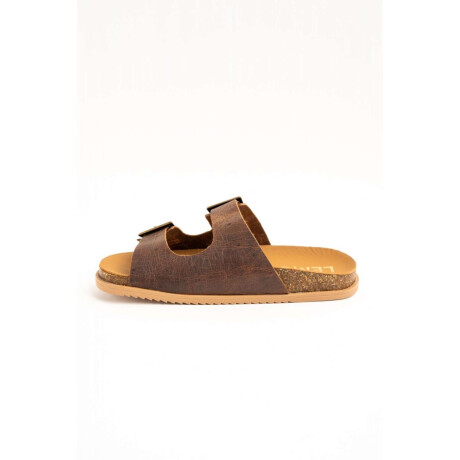 Sandalia Cuero Hebillas Chocolate