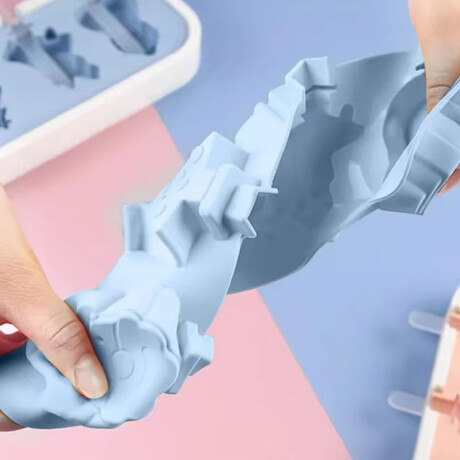Molde de silicona para paletas heladas con formas Rosado