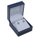 Caravanas oro 18k blanco y topacio celeste Caravanas oro 18k blanco y topacio celeste