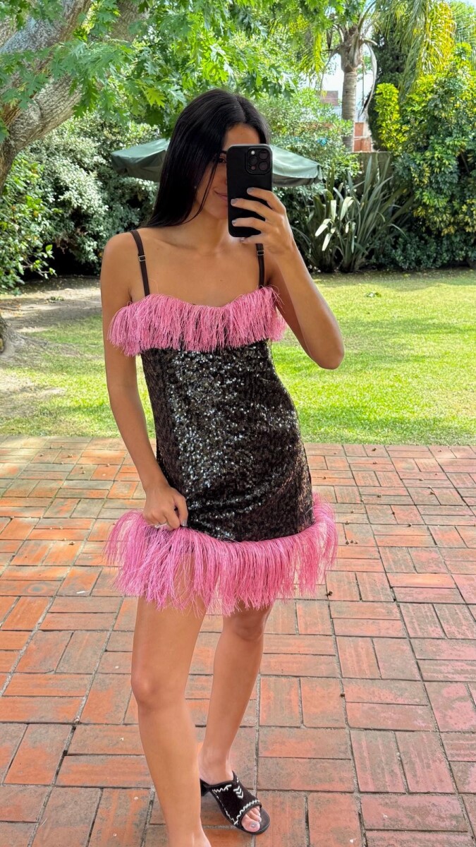 Tropical Gala Dress - Chocolate / Rosado 