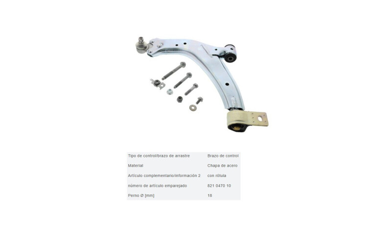 Parilla De Susp Del Citroen Xsara Break/Zx/Xsara Peug 306/Partner 93-25 Izq Parilla De Susp Del Citroen Xsara Break/Zx/Xsara Peug 306/Partner 93-25 Izq