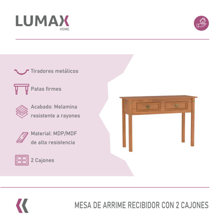 Aparador Recibidor Lumax Mesa de Arrime 2 cajones Madera Maciza Aparador Recibidor Lumax Mesa de Arrime 2 cajones Madera Maciza