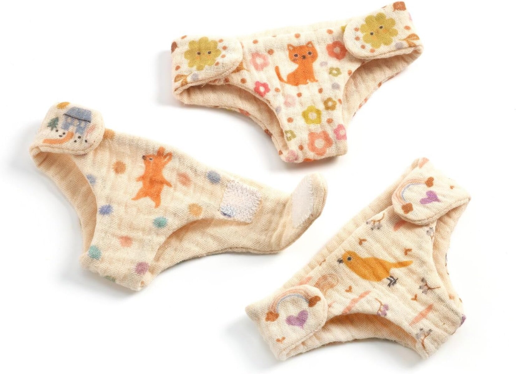 Set x 3 pañales para muñecas 