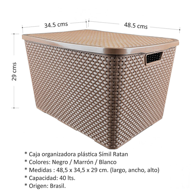 Set x2 Caja ratan 40 lts MARRON