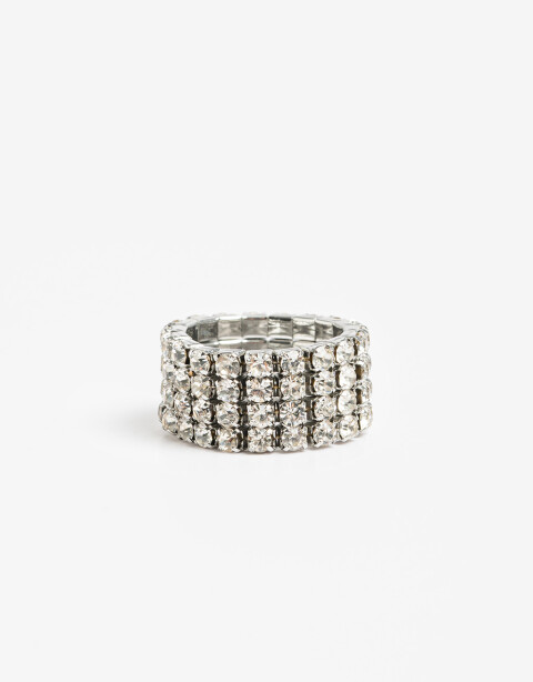 Anillos Medianos y Grandes Strass Anillo Elástico Strass - Cristal