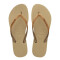 Sandalias de Mujer Havaianas Slim GLitter II Beige Arena - Dorado