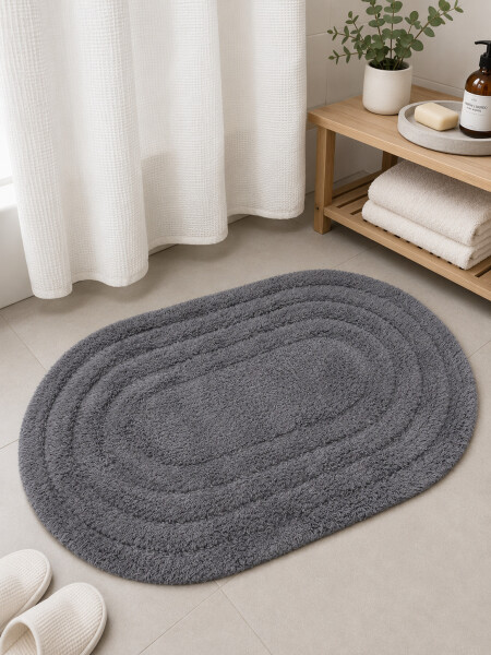 ALFOMBRA DE BAÑO OVAL COTTON GRIS