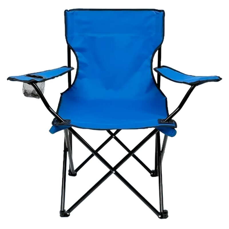Silla Camping Pesca Plegable Estructura Metal Azul