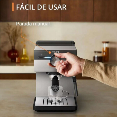 Cafetera Espresso Krups Authentic Con Espumador Color Gris