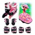 Patines Rollers Luz + Protecciones Casco Rodilleras Calidad Color Variante ROSAL