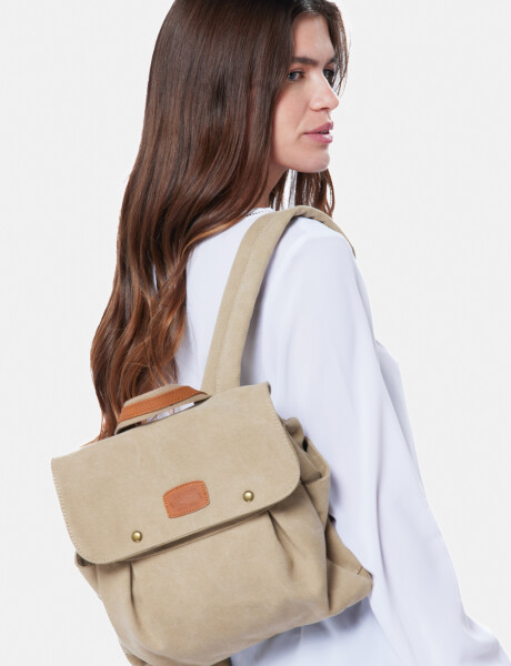 MOCHILA DE LONA LISA Beige