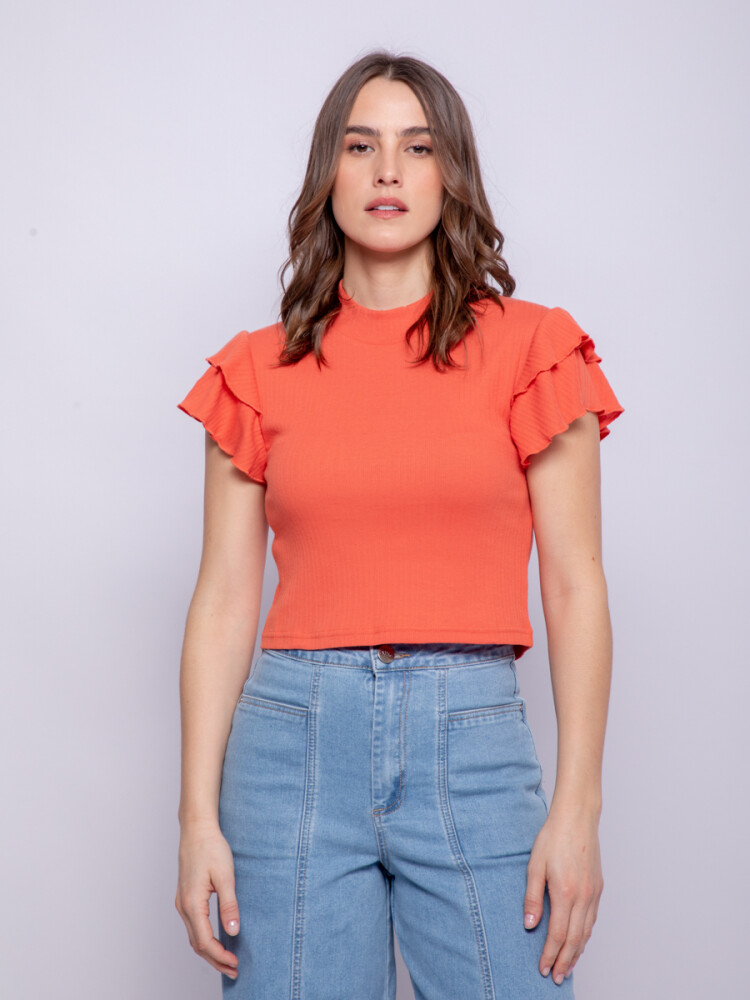 REMERA FLOWY Coral Oscuro