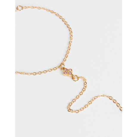 Pulsera Flexible Con Anillo Unido Dorado