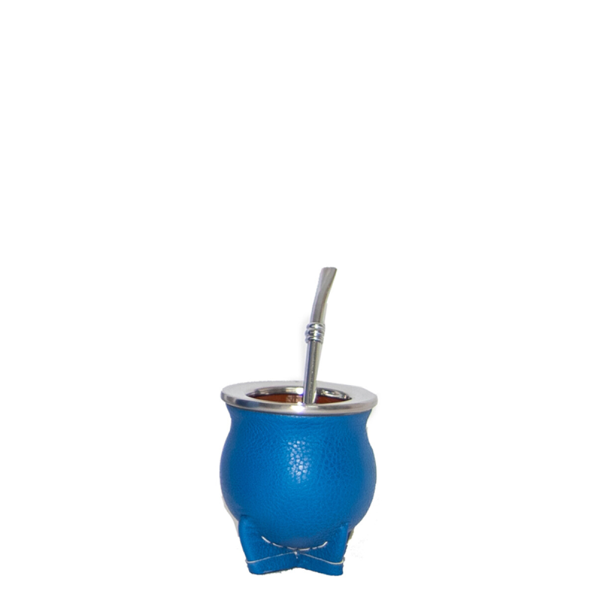 Mate Cerámica con Bombilla - Azul Eléctrico 