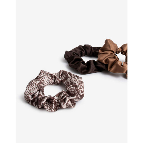Set De Scrunchies Combinacion Tricolor