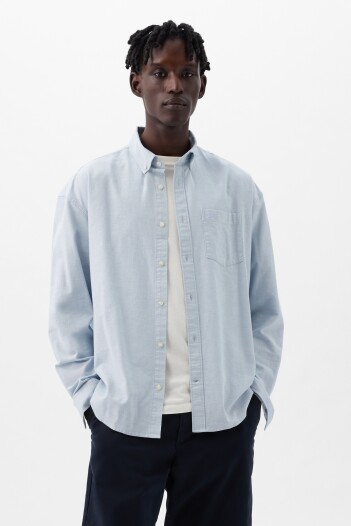 Camisa Oxford Big Shirt Hombre Light Blue