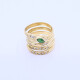 Anillo oro 18k serpiente con esmeralda y brillantes. Anillo oro 18k serpiente con esmeralda y brillantes.