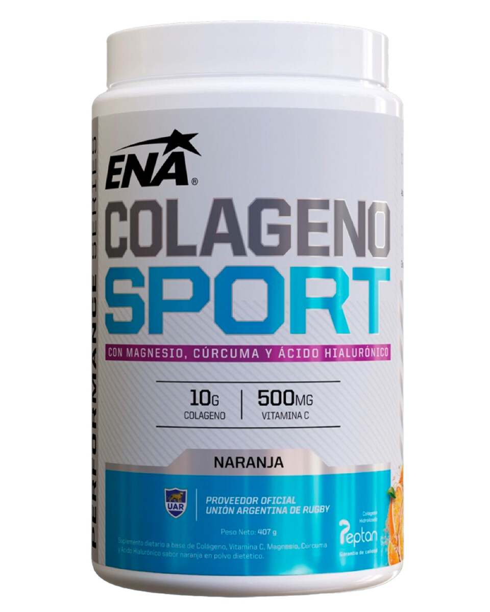 Suplemento ENA colágeno sport con vitamina C y acido hialurónico 407gr sabor Naranja 