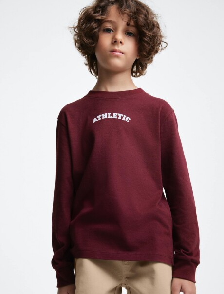 CAMISETA INFANTIL CON ESTAMPA BORDEAUX