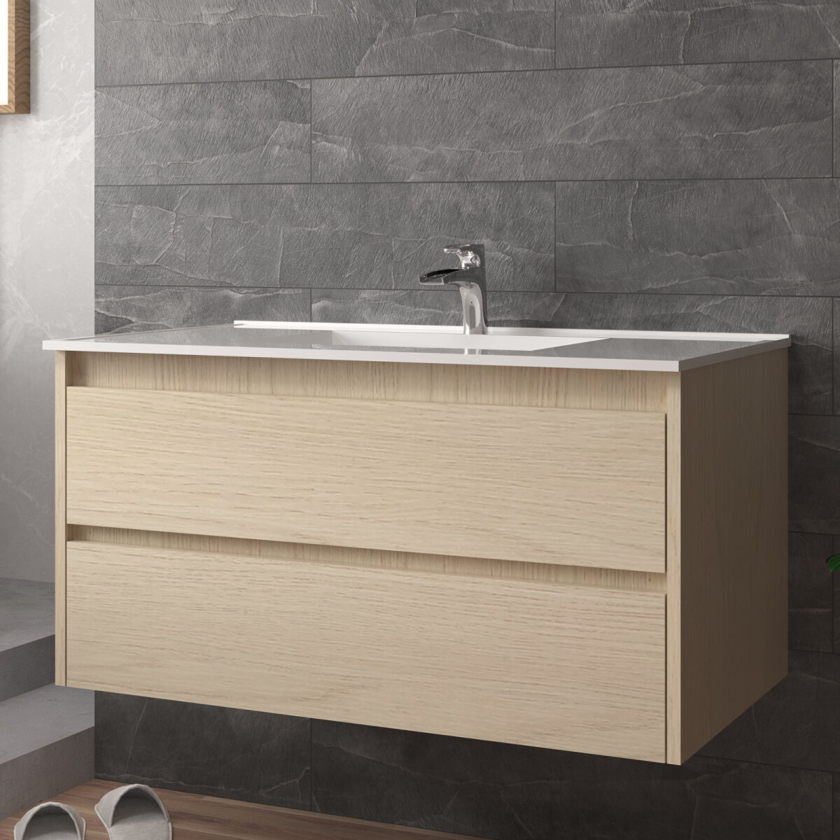 MUEBLE DE BAÑO - 80 CM MDF NATURAL-BEIGE DENVER 