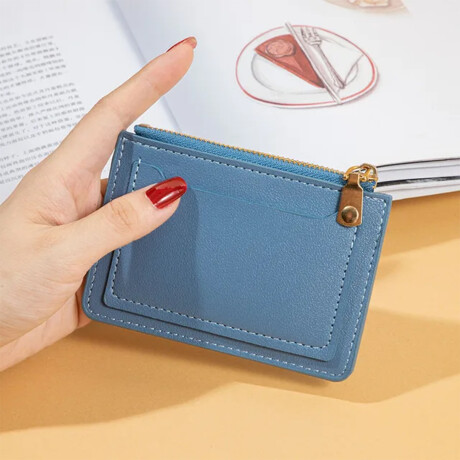Monedero tarjetero de cuerina Azul