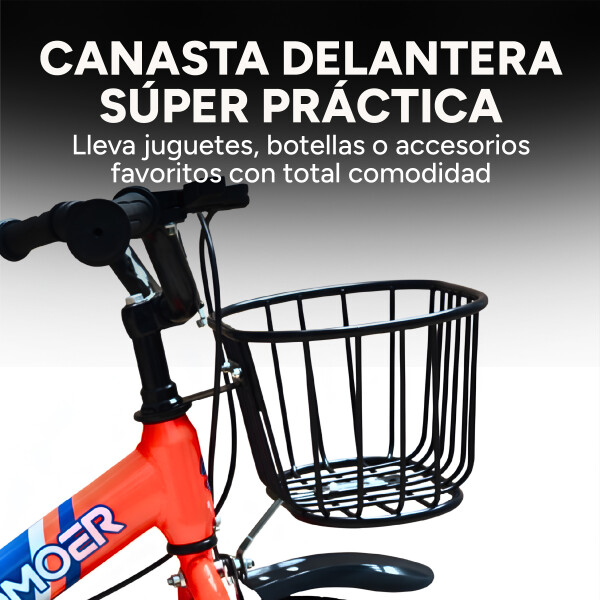 Bicicleta Infantil Doumoer R16 Canasto Parrilla Guardabarros Azul 1