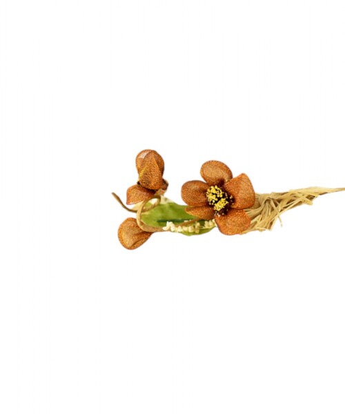 Pick flor 7x2 cm. - ORGANZA MARRONE Pick flor 7x2 cm. - ORGANZA MARRONE