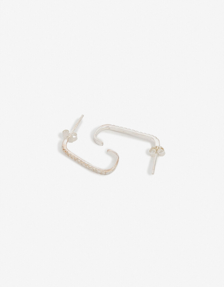 Aros Argollas Strass Aros Argolla Plata 925 - Plateado