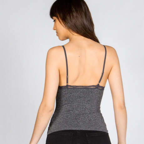 MUSCULOSA SEAMLESS LACE Gris Melange